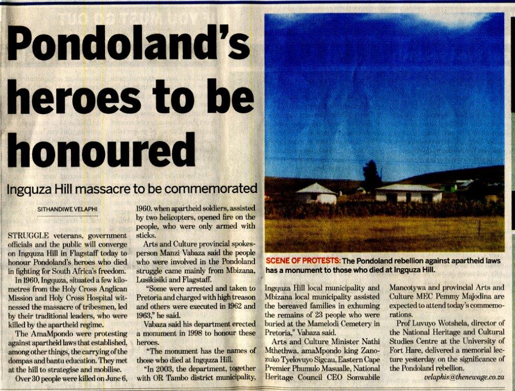 Pondoland’s heroes to be honoured South African History Online