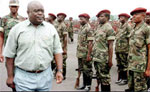 L. Kabila inspecting soldiers