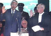 Nelson Mandela is inaugurated as South Africa’s first black president