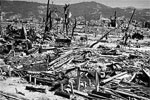 Nuclear bomb devastation at Hiroshima.