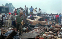 A cargo plane crashes into a market in Kinshasa, Zaire, killing at least 350 people
