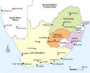 South Africa’s four provinces at the time of Union. 