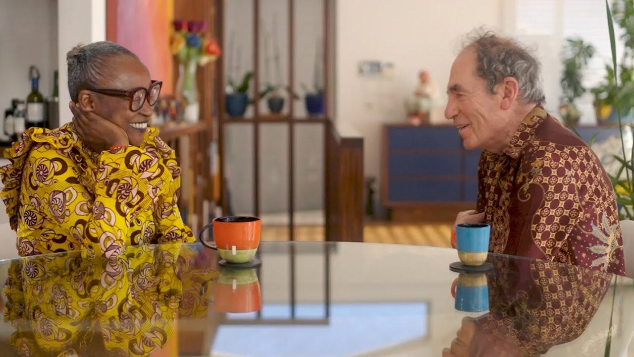 Albie Sachs and Koyo Kouoh, in a still from Albie: A Strange Alchemy