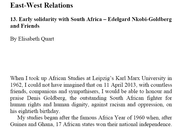 Chapter 10 East - West Relations by Elisabeth Quart
