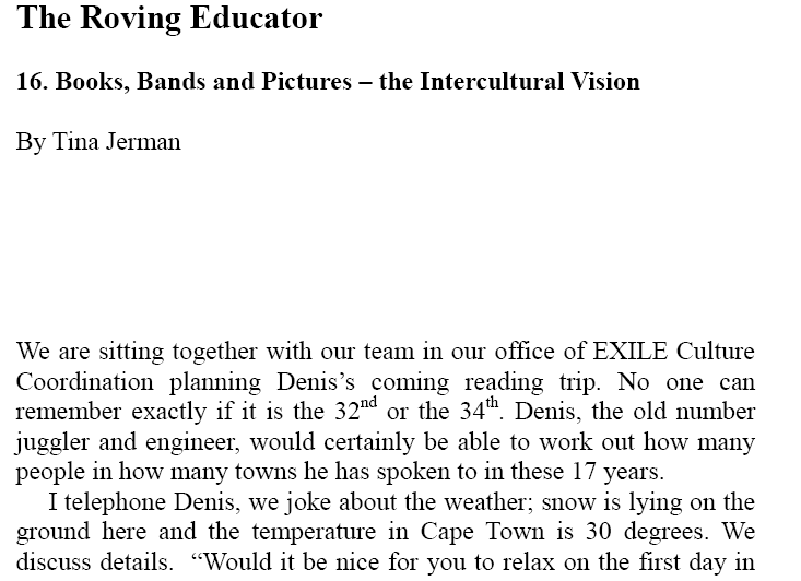 Chapter 13 The Roving Educator by Tina Jerman