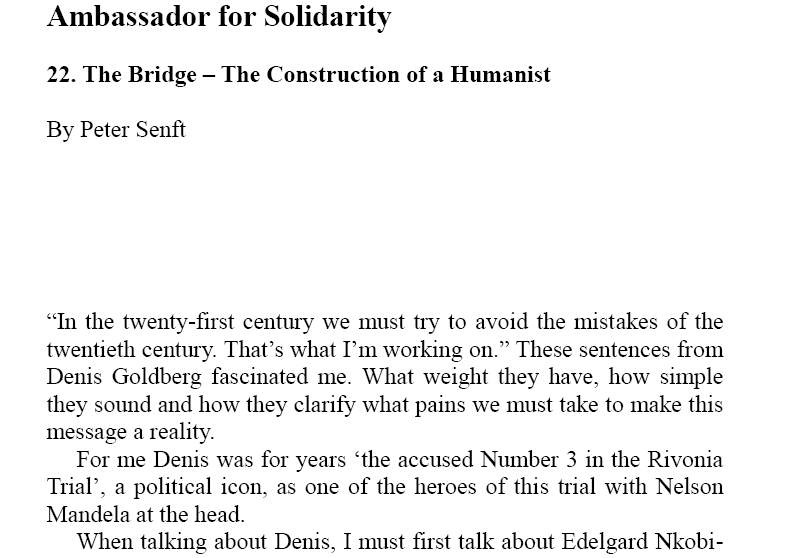 Chapter 19 Ambassador for Solidarity by Peter Senft