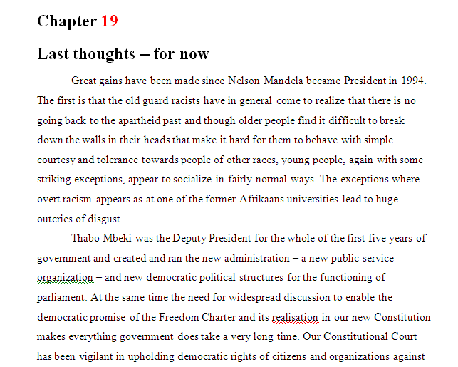 Chapter 19 Last thoughts – for now by Denis Goldberg