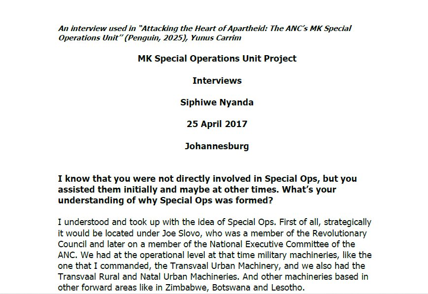 Interview with Siphiwe Nyanda, 25 April 2017