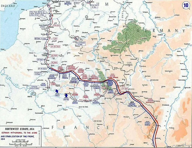 Western Front Map. Click map to enlarge.