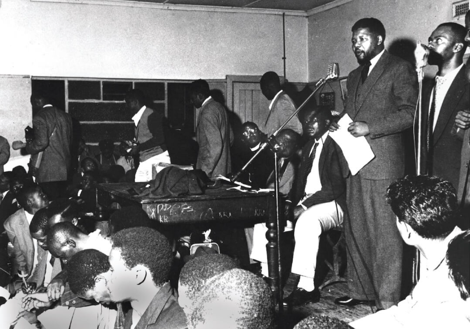 Mandela addressing the All in African Conference at Plessislaer Hall in Pietermaritzburg in 1961. The Drum Archive / african.pictures