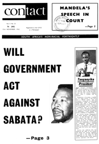 Contact Volume 5 No 23 15 November 1962 South African History Online