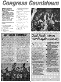 Gold fields miners march against slavery