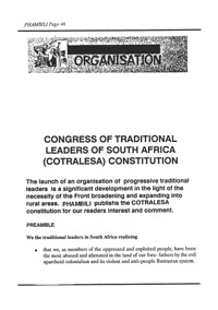 Congress of Traditional Leaders of South Africa (COTRALESA ...