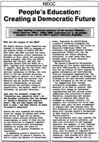 NECC: People`s Education: creating a democratic future