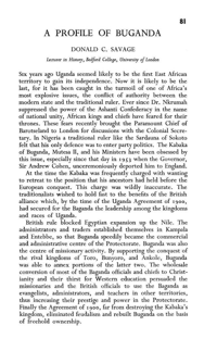 A Profile of Buganda | South African History Online
