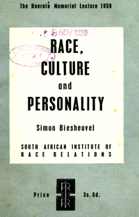 Race, culture and personality