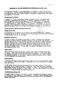 Background to the 20th anniversary of Republic Day, 31st May 1981