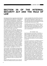 Section 29 of the Internal Security Act and the Rule of Law