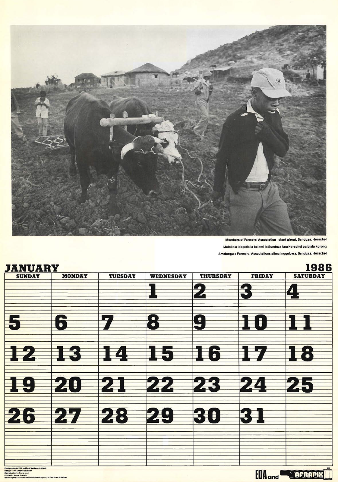 Working Together - EDA and Afrapix Calendar 1986