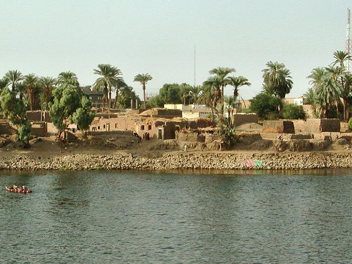 Egyptian Pyramids Near the Nile River