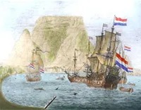 The first large group of French Huguenots arrive at the Cape