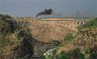 Construction of the Victoria Falls Bridge and the railway line are completed