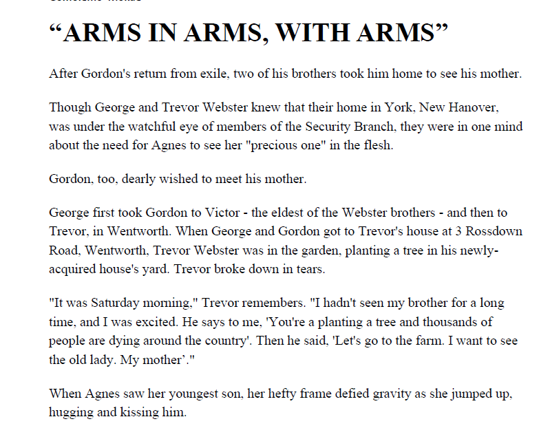 Arms in arms, with arms by Gomolemo Mokae