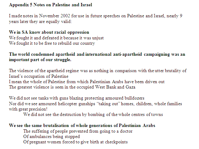 Appendix 5 Notes on Palestine and Israel by Denis Goldberg