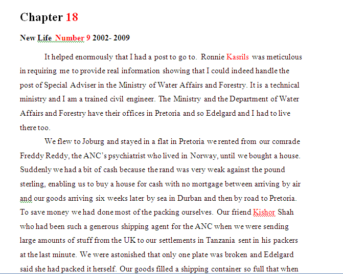 Chapter 18 New Life Number 9 2002- 2009 by Denis Goldberg