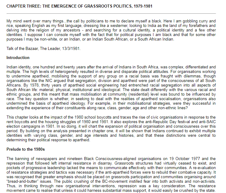 CHAPTER THREE: The Emergence Of Grassroots Politics, 1979-1981 by Kumi Naidoo