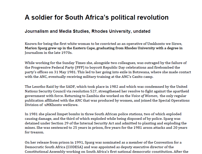 Police station operations, 1986, A soldier for South Africa’s political revolution