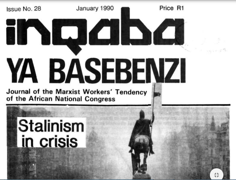 Inqaba ya basebenzi Number 28, January 1990