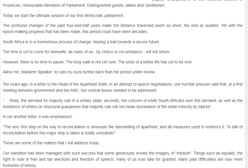 1999 President Mbeki State Of The Nation Address 5 - 