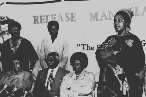 Winnie Mandela at Govan Mbeki press release