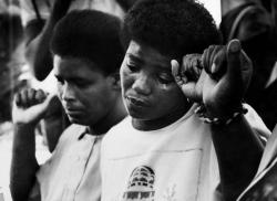 Feb. 10, 1990: Soweto residents mourned the death of Clayton Sithole, photo source: JOANNE RATHE/GLOBE STAFF