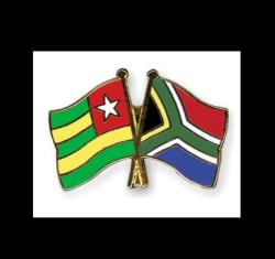 Togo and South Africa flags, featured on an enamel pin