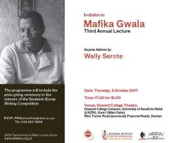 Mafika Gwala Third Annual Lecture