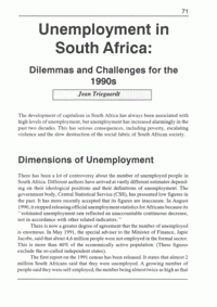 essay on unemployment in south africa