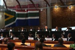 South Africa’s Constitutional Court is considered the bedrock of the country’s democratic order. Here it is in session in 2019. Photo by Alon Skuy/Sowetan/Gallo Images via Getty Images
