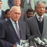F. W. de Klerk (left) with Nelson Mandela (right), Source: Getty Images