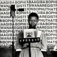 Woman being photographed for her reference book in Boputhatswana