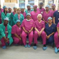 With colleagues from the Cardiology Department, Inkosi Albert Luthuli Hospital, Durban, KwaZulu-Natal