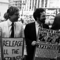 Four Labour MPs challenge the ban on anti-apartheid protest, 2 July 1987