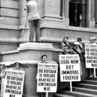 Black Sash activists protest the disenfranchisement of coloured voters - 1955