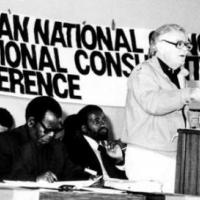 Joe Slovo and Oliver Tambo at the second ANC National Consultative Conference - Kabwe, Zambia, June 1985