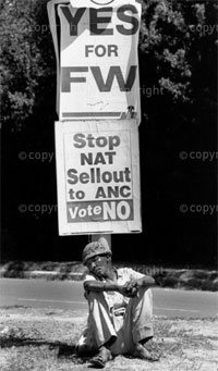 You Can Stop This Man! - 1992, South Africa - Asking white population to  support government in referendum to end apartheid, juxtaposed with a  picture of a right-wing Afrikaner extremist with a